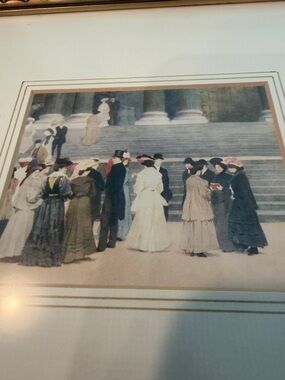 Historical watercolor art print from 1907